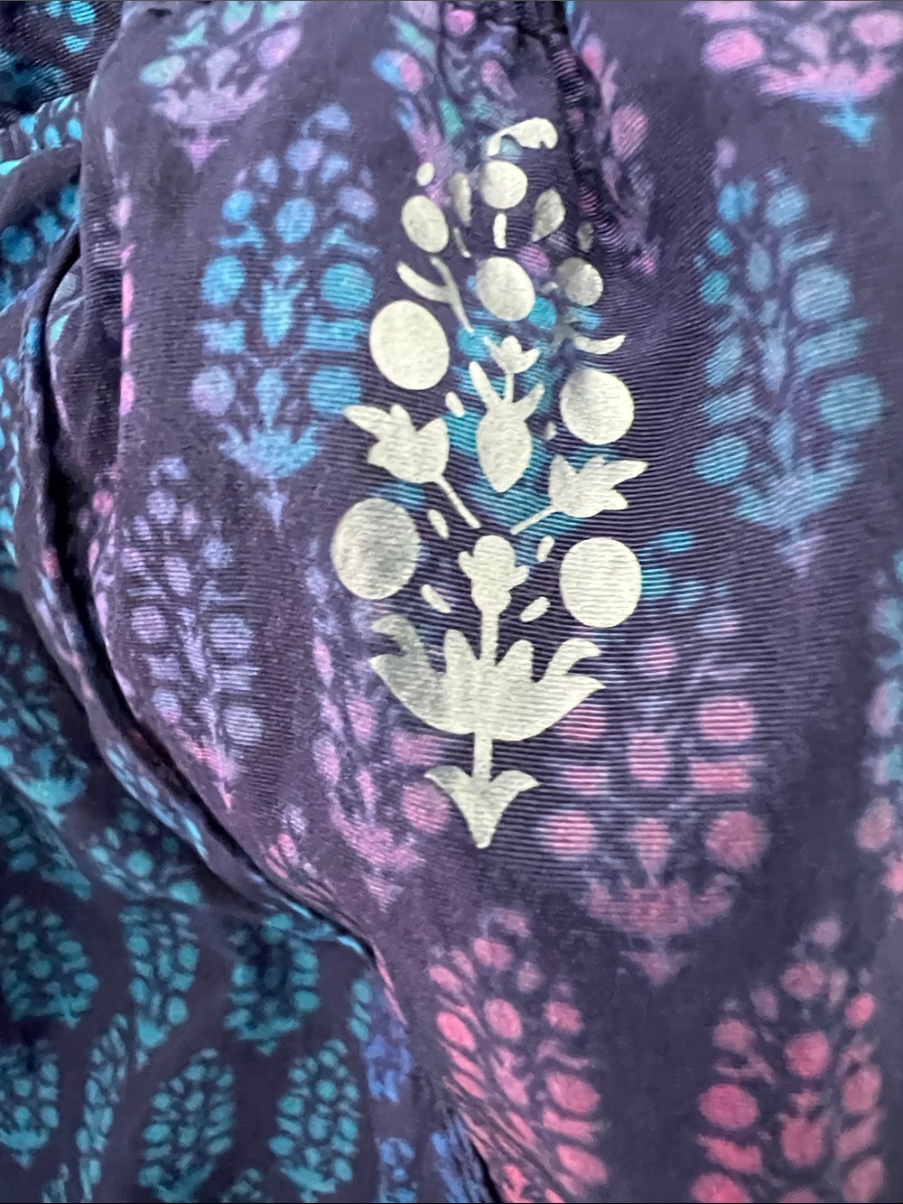 FP Movement by Free People | High-Waist Patterned Shorts in Blue & Purple Size S - Picture 2 of 16